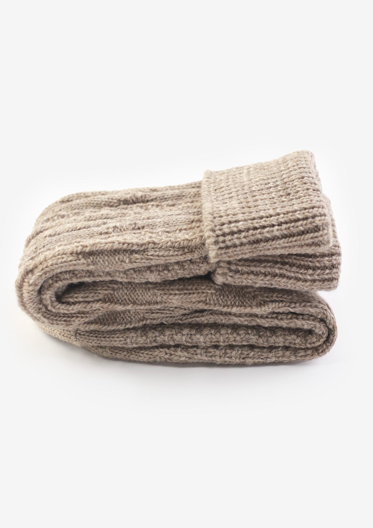 Podkolanówki BABUNI ciepłe z wełną beż melanż