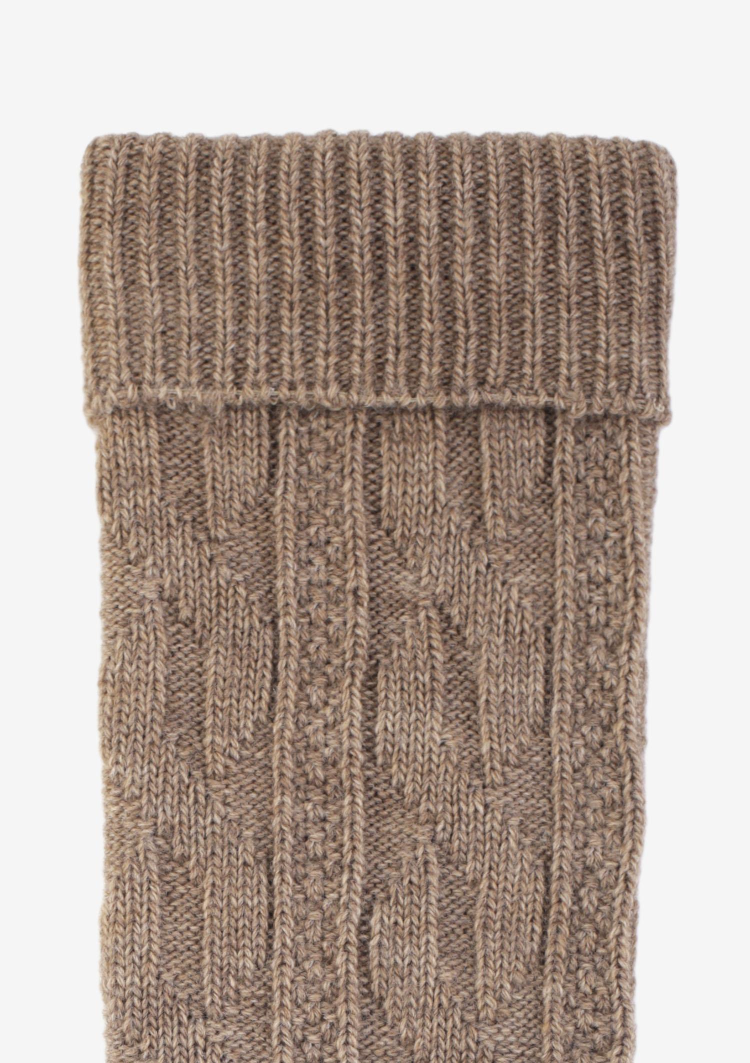 Podkolanówki BABUNI ciepłe z wełną brąz melanż