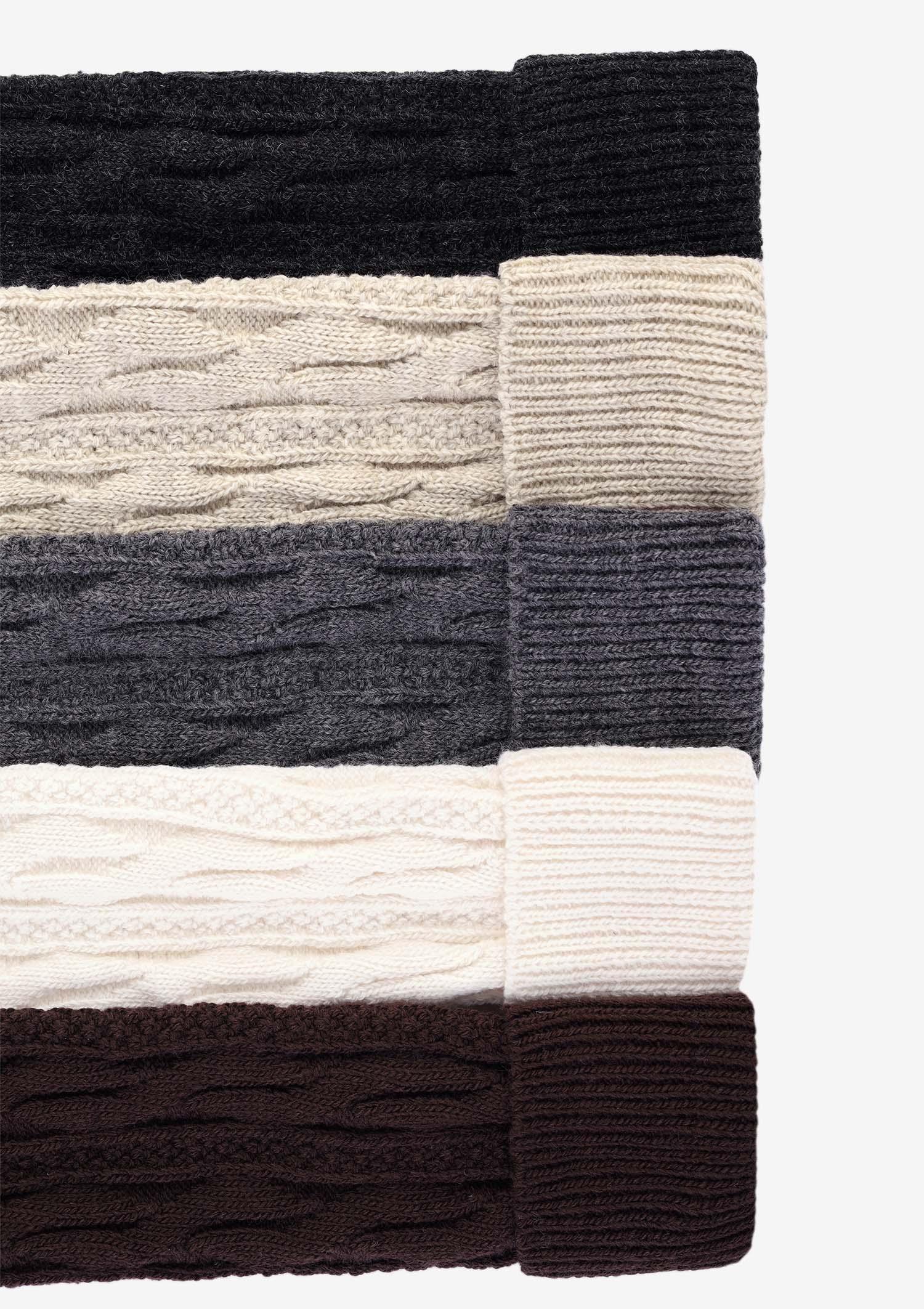 Podkolanówki BABUNI ciepłe z wełną brąz melanż