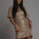 Sukienka cekinowa oversize Fidi złota