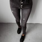 Spodnie jeansowe slim fit Boise Ola Voga czarne