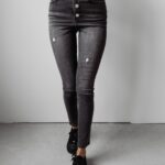 Spodnie jeansowe slim fit Boise Ola Voga czarne