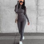 Legginsy gładkie modelujące Alix Ola Voga grafitowe