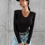 Bluzka dopasowana basic Adell Ola Voga czarna