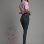 Spodnie jeansowe slim fit Boise Ola Voga niebieskie