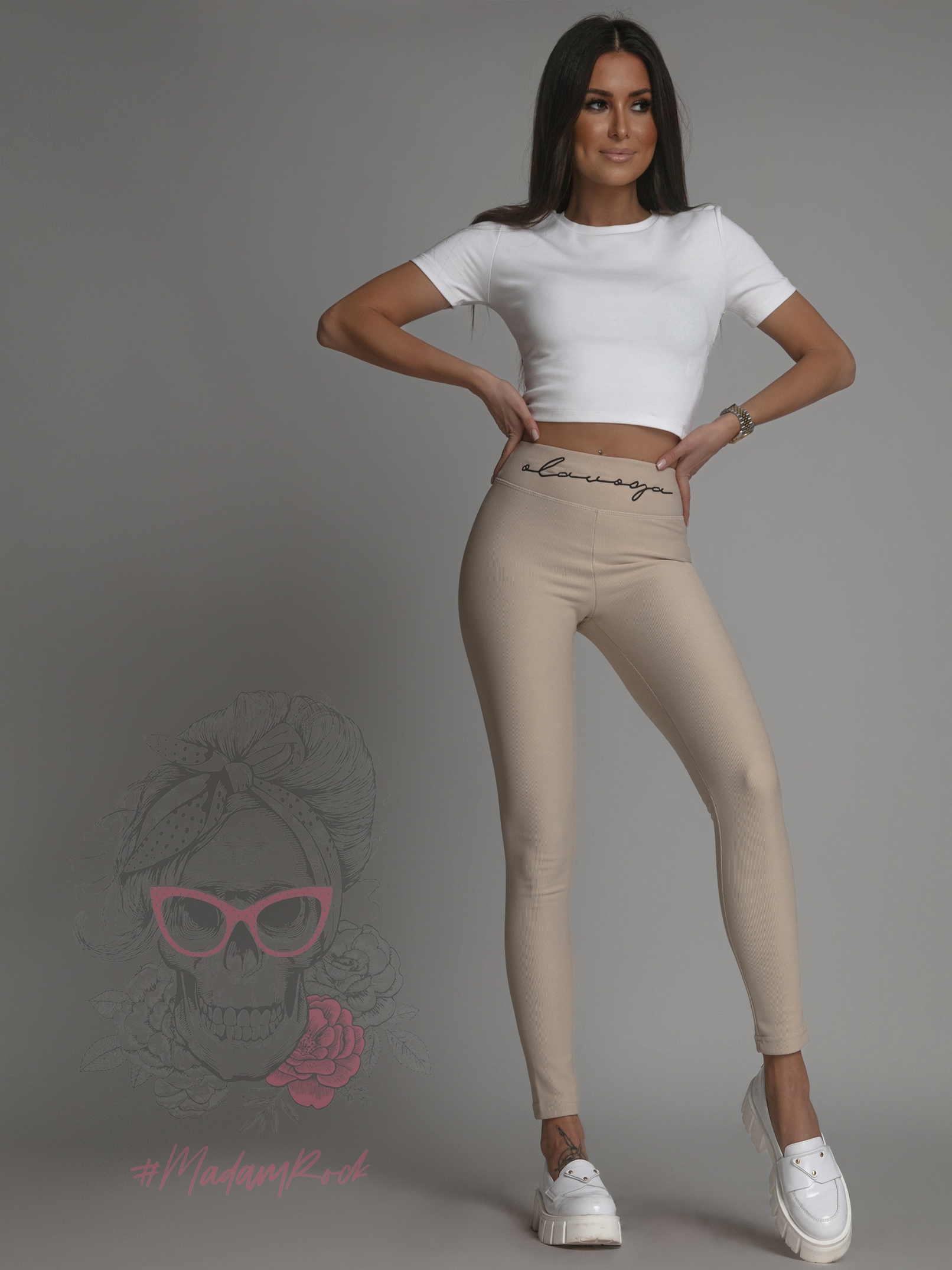 Top basic krótki t-shirt Diti biały