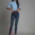 Moherowy sweter golf Minos smerfowy