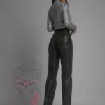 Spodnie z efektem lustra Taset czarne