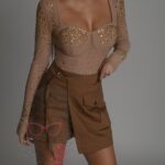 Body siateczkowe z kamieniami Burist nude