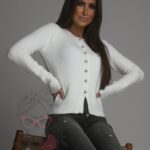 Sweterek moherowy z perełkami Sosti ecru