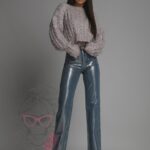 Sweter pastelowy z cyrkoniami Unicorn lila