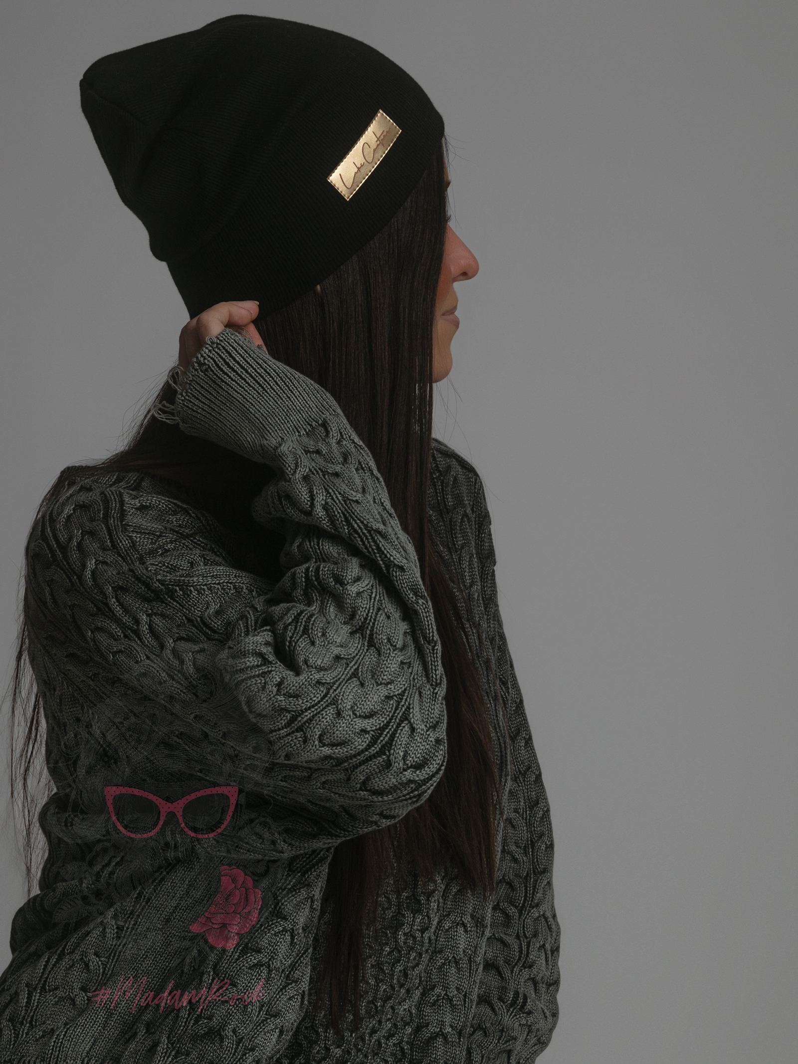 Czapka prążkowana Laki Cap czarna Czapka prążkowana Laki Cap czarna