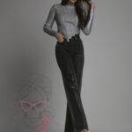 Bluzka półgolf metaliczny Hopps srebrny