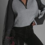 Sweter metaliczny Utot srebrny