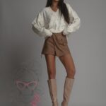 Sweter z cyrkoniami Osini ecru