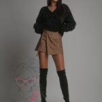 Sweter z cyrkoniami Osini czarny