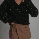 Sweter z cyrkoniami Osini czarny