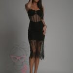 Sukienka z koronką Wednesday czarna