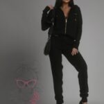 Spodnie sweterkowe CARLEE OLAVOGA czarne