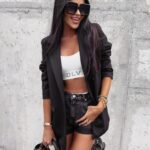 Marynarka damska z nadrukiem miki Molis Ola Voga czarna