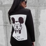 Marynarka damska z nadrukiem miki Molis Ola Voga czarna