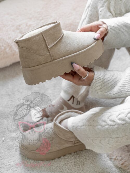 Śniegowce zamszowe Madam Wobbi II beżowe