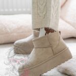 Śniegowce zamszowe Madam Wobbi II beżowe