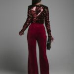 Body cekinowe NB Xampany bordowo-złote