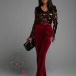 Body cekinowe NB Xampany bordowo-złote