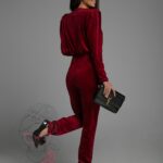 Kombinezon welurowy NB Chic At Home bordowy