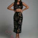 Komplet cekinowy NB Camaleo złoto-zielony