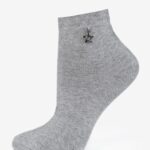 Skarpetki damskie gładkie z przywieszką szare