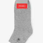 Skarpetki damskie gładkie z przywieszką szare