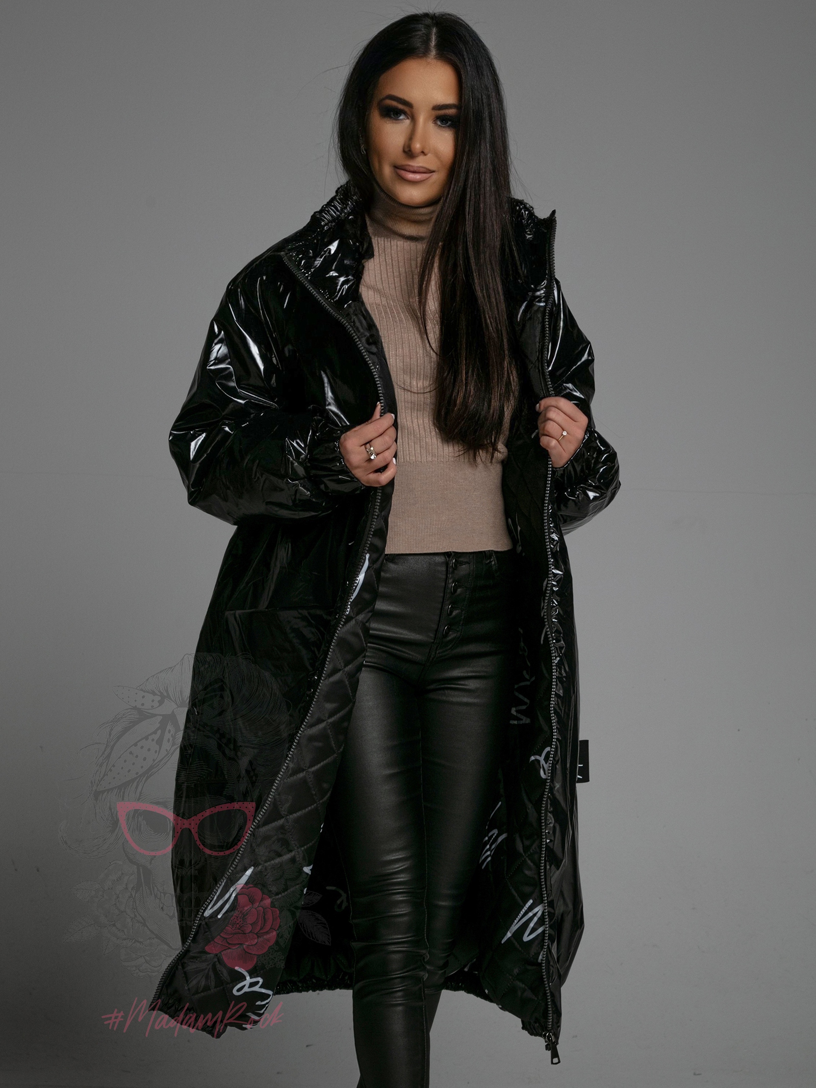 Płaszcz lakierowany Citix czarny Płaszcz lakierowany Citix czarny