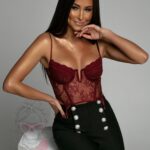 Gorset / top koronkowy Sensuelo bordowy