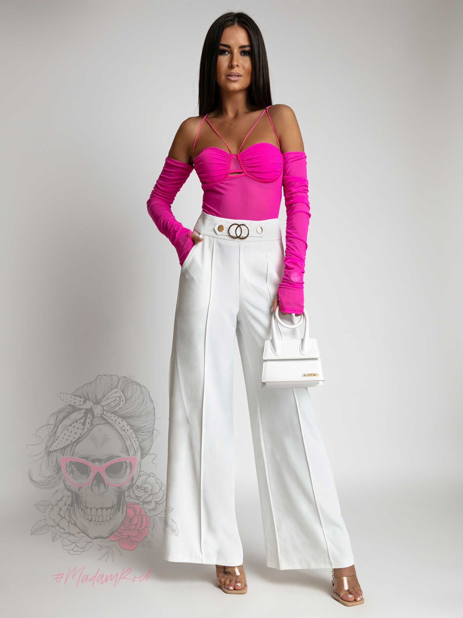 Body hiszpanka z siatki Luwe fuksja