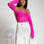 Body hiszpanka z siatki Luwe fuksja