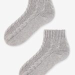 Skarpetki plecione bawełniane 100DEN szare