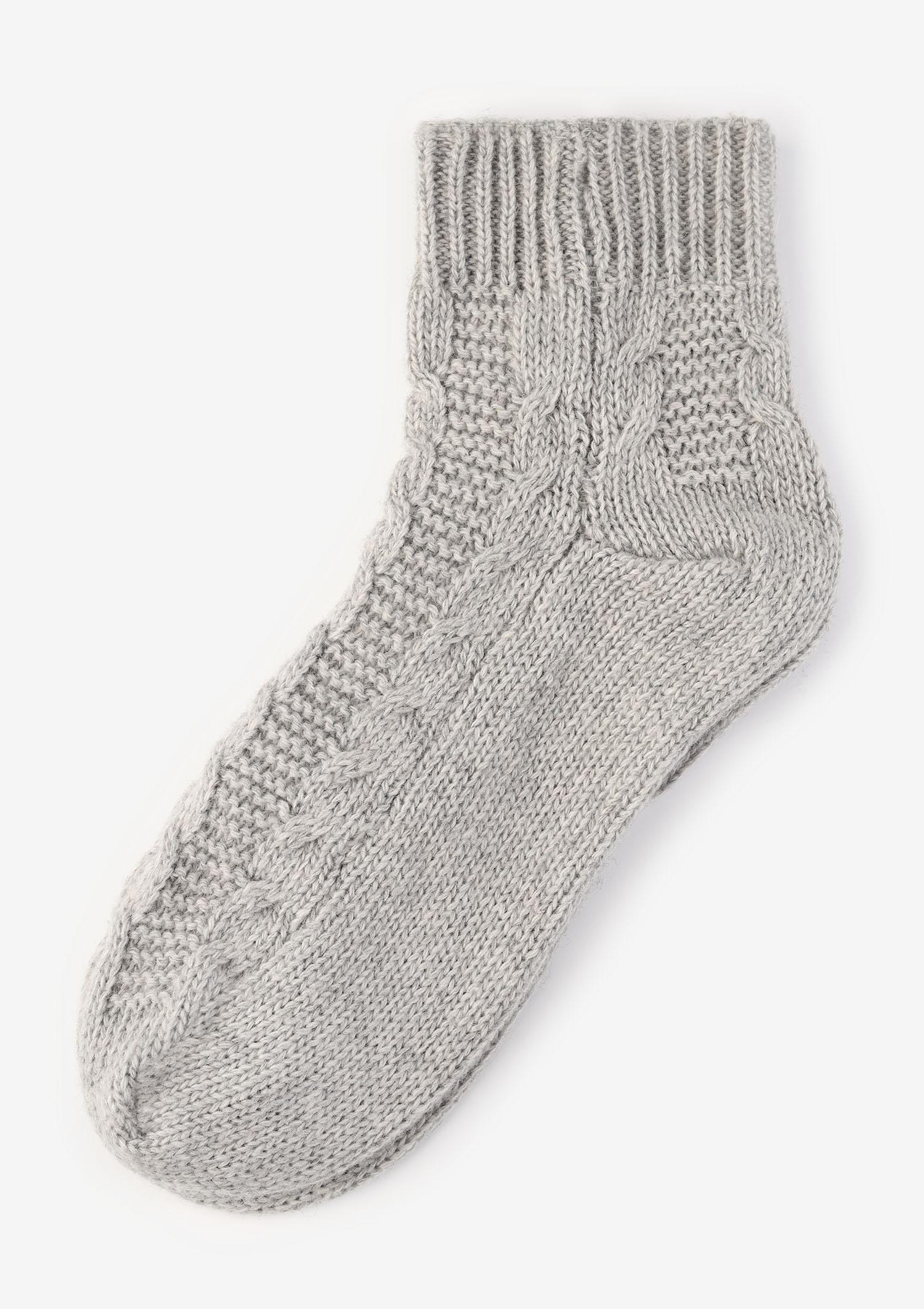 Skarpetki plecione bawełniane 100DEN szare