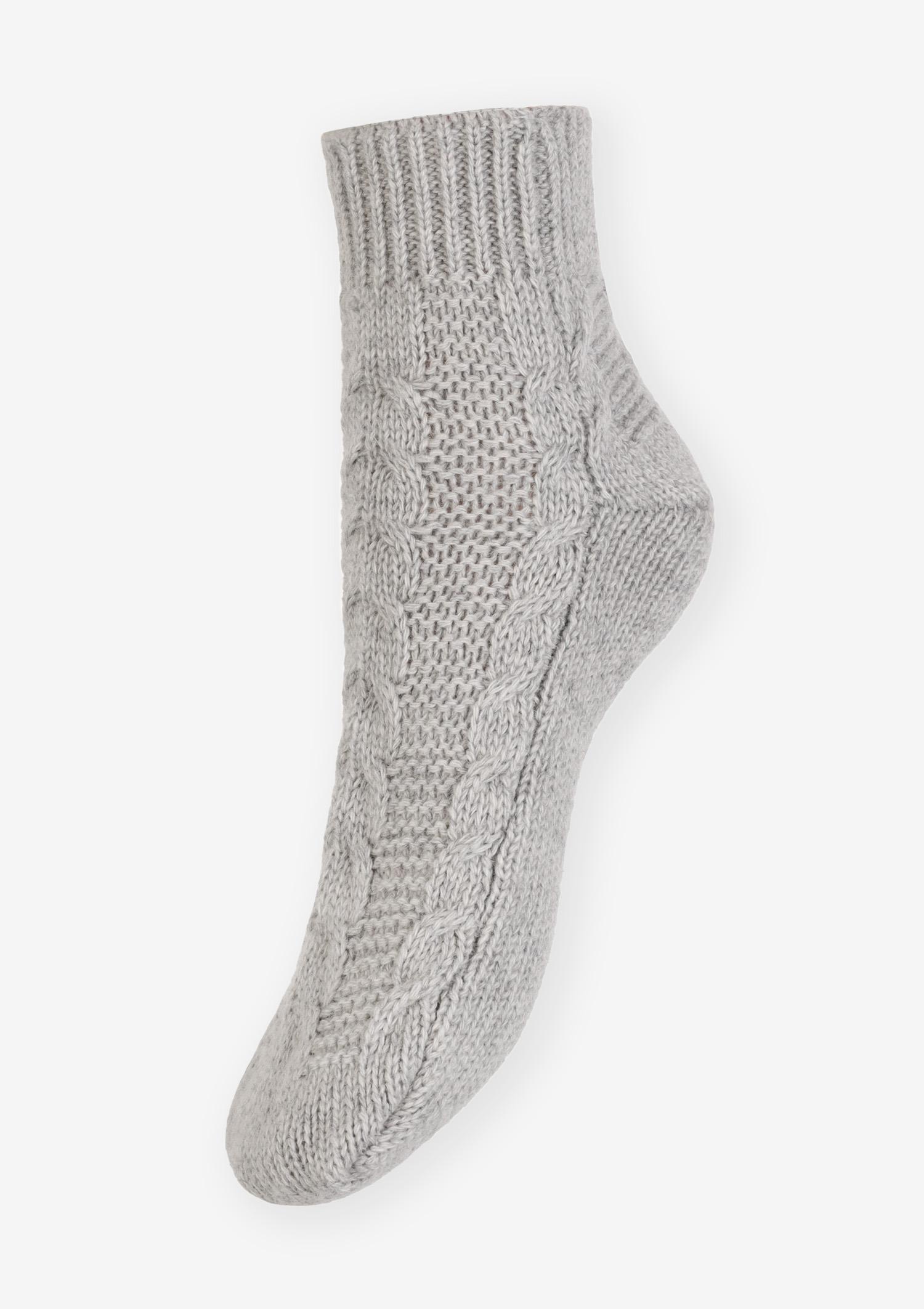 Skarpetki plecione bawełniane 100DEN szare