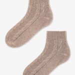 Skarpetki plecione bawełniane 100DEN cappuccino