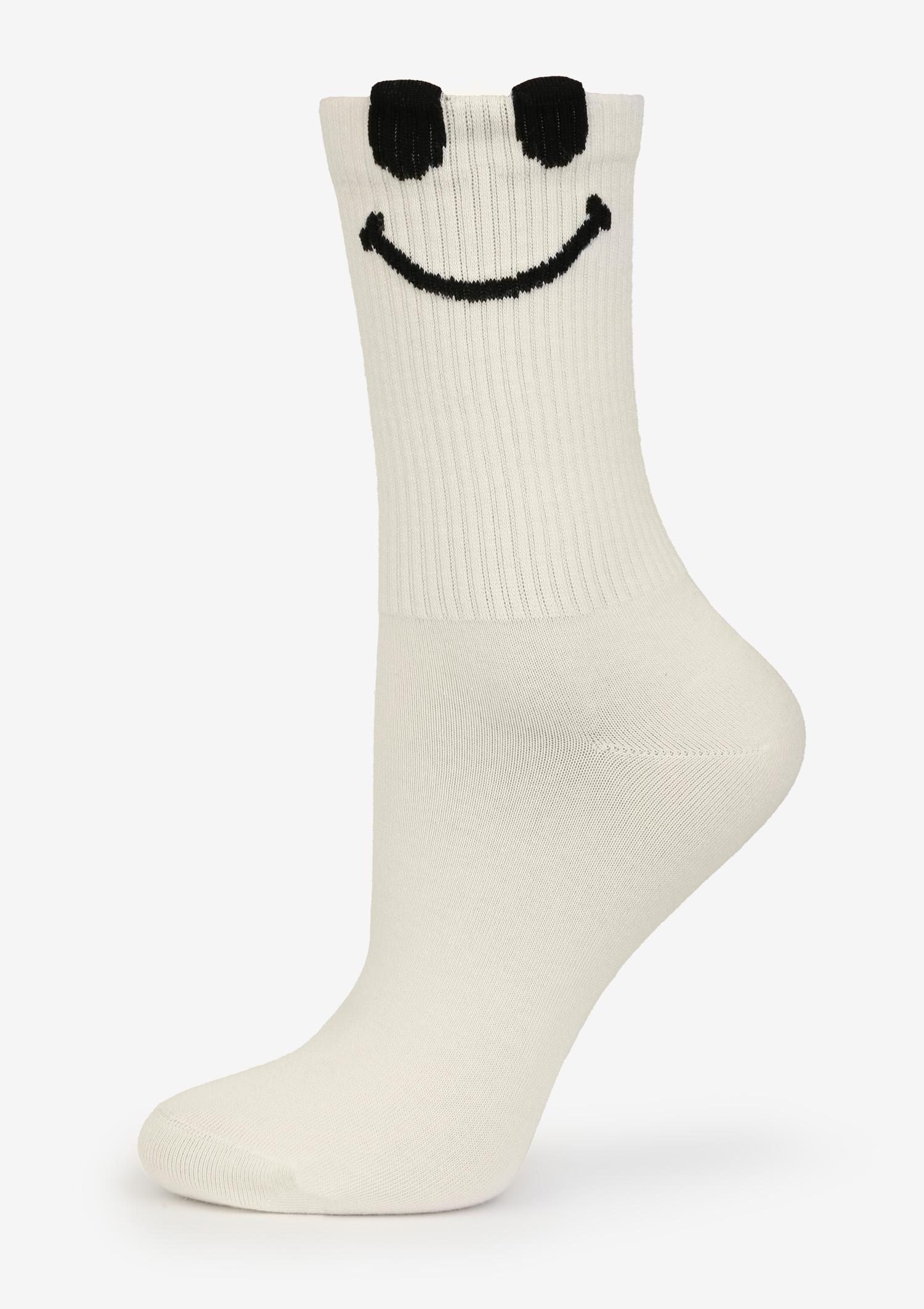 Skarpetki damskie długie SMILE ecru
