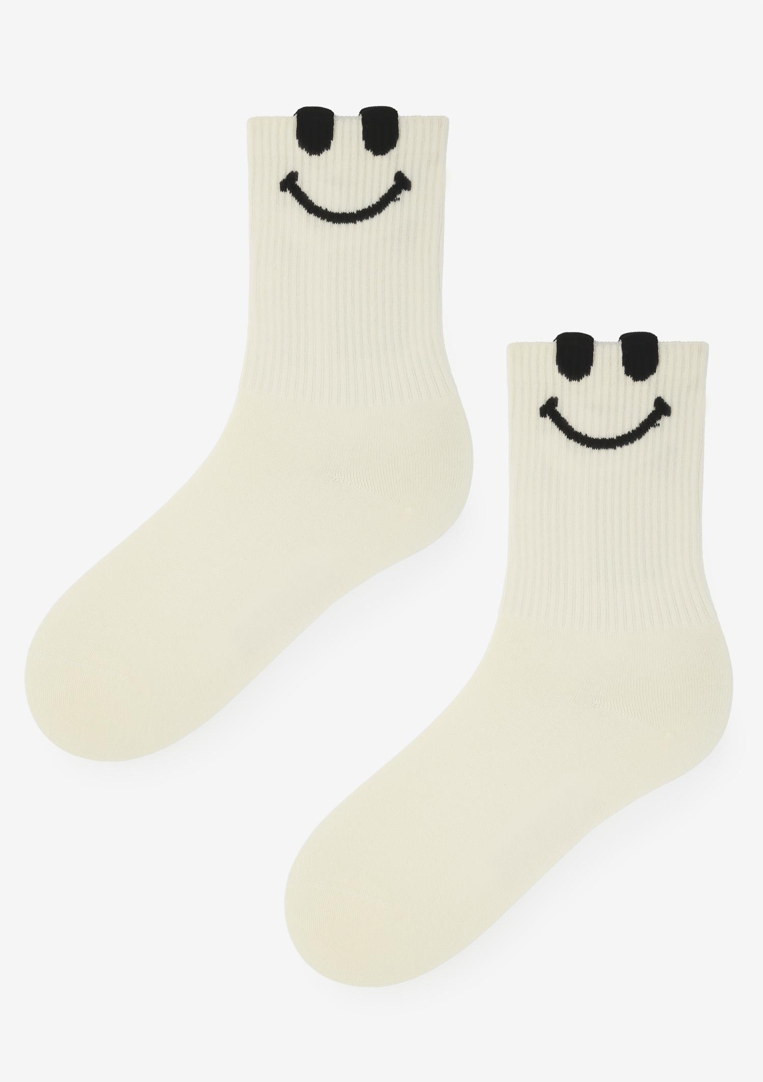 Skarpetki damskie długie SMILE ecru Skarpetki damskie długie SMILE ecru