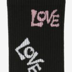 Skarpetki damskie długie LOVE grafitti czarne