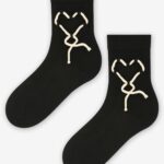 Skarpetki damskie z plecionką czarne