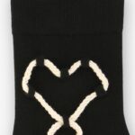 Skarpetki damskie z plecionką czarne