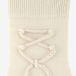 Skarpetki damskie z plecionką ecru