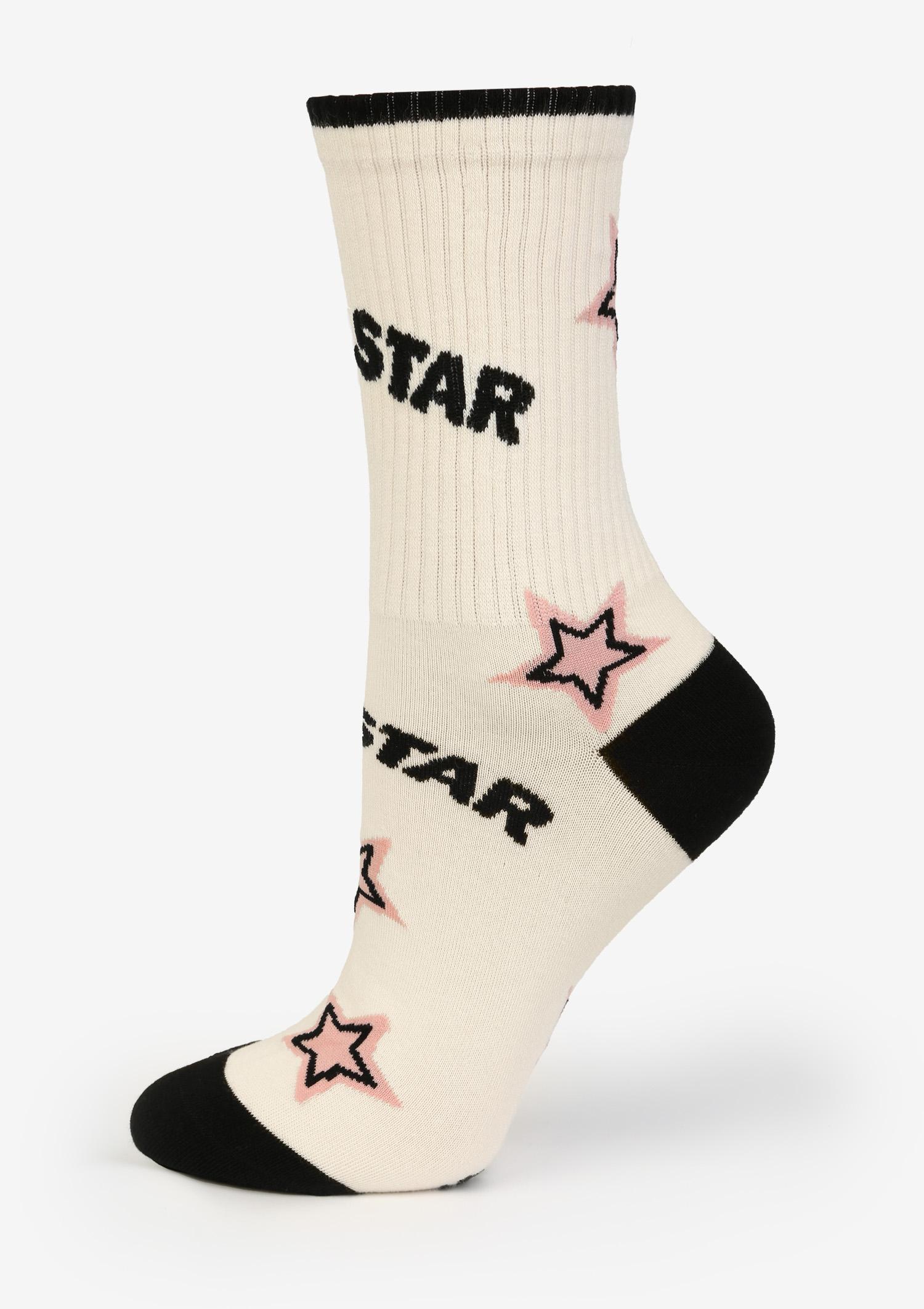 Skarpetki damskie ze ściągaczem STAR ecru