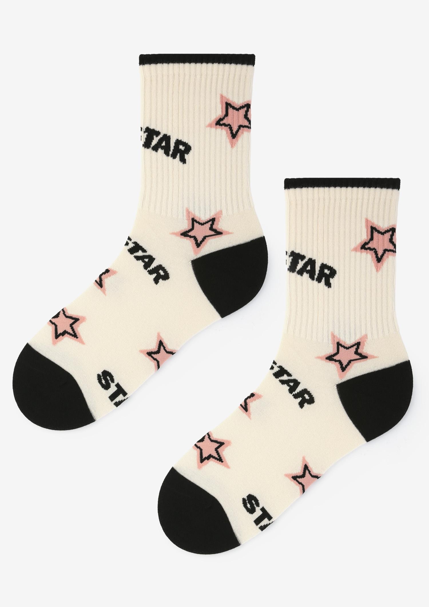 Skarpetki damskie ze ściągaczem STAR ecru