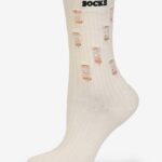 Skarpetki z przetarciami MY COOL SOCKS ecru